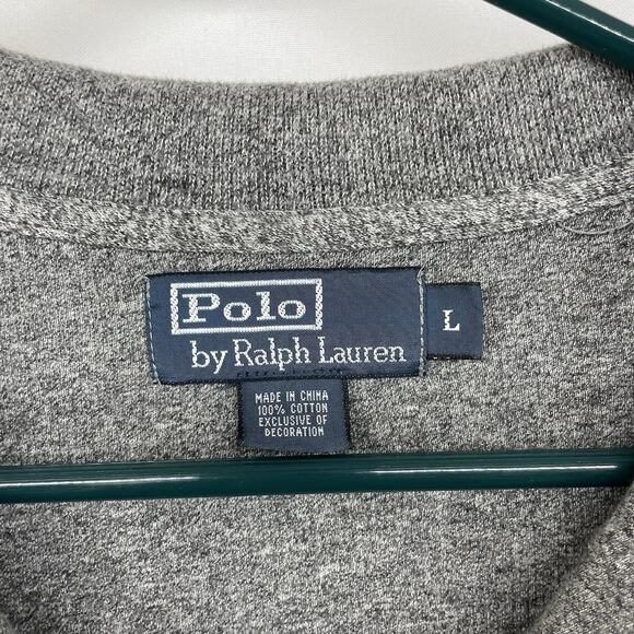 Polo Ralph Lauren Size L 1/4 Zip Pullover Knit Sweater Gray Preppy Old Money - Picture 5 of 8